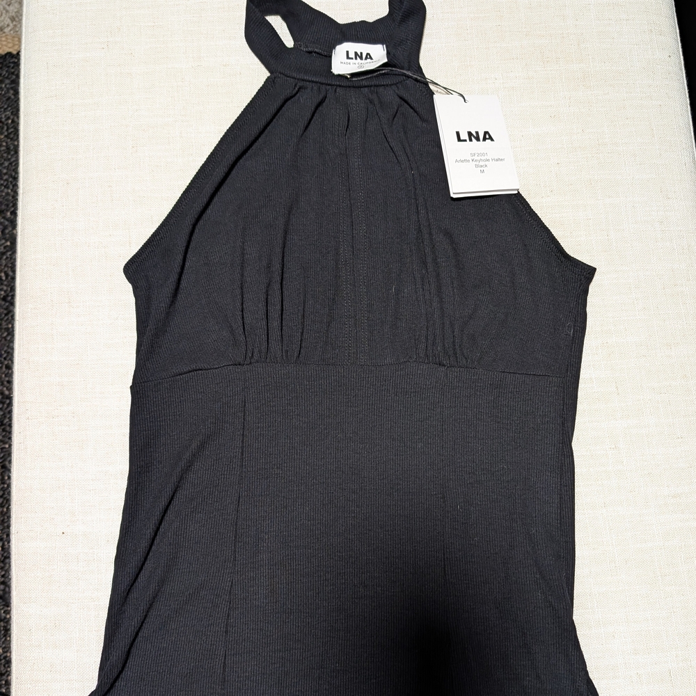 LNA Black Halter Top
